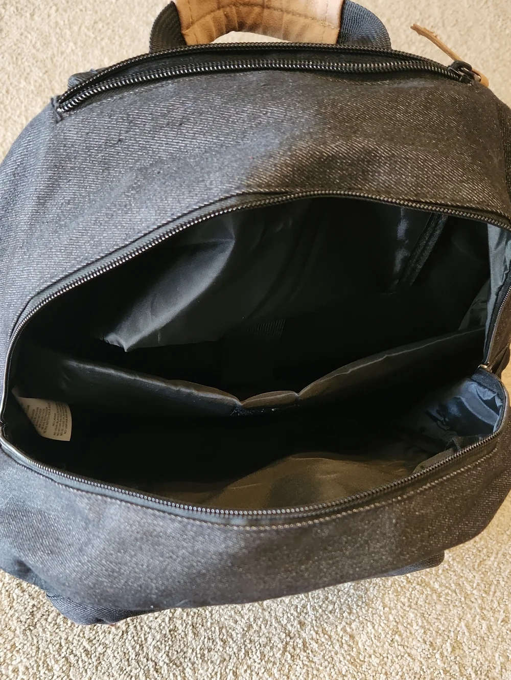 Wrangler Black Denim Backpack - Excellent Condition, Padded Laptop Compartment